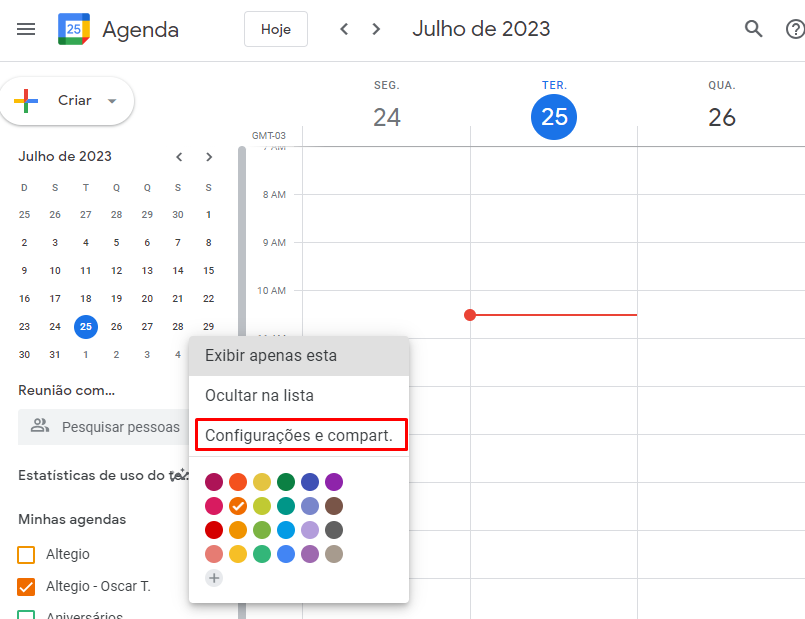 Como imprimir um calendário do Google Calendar?
